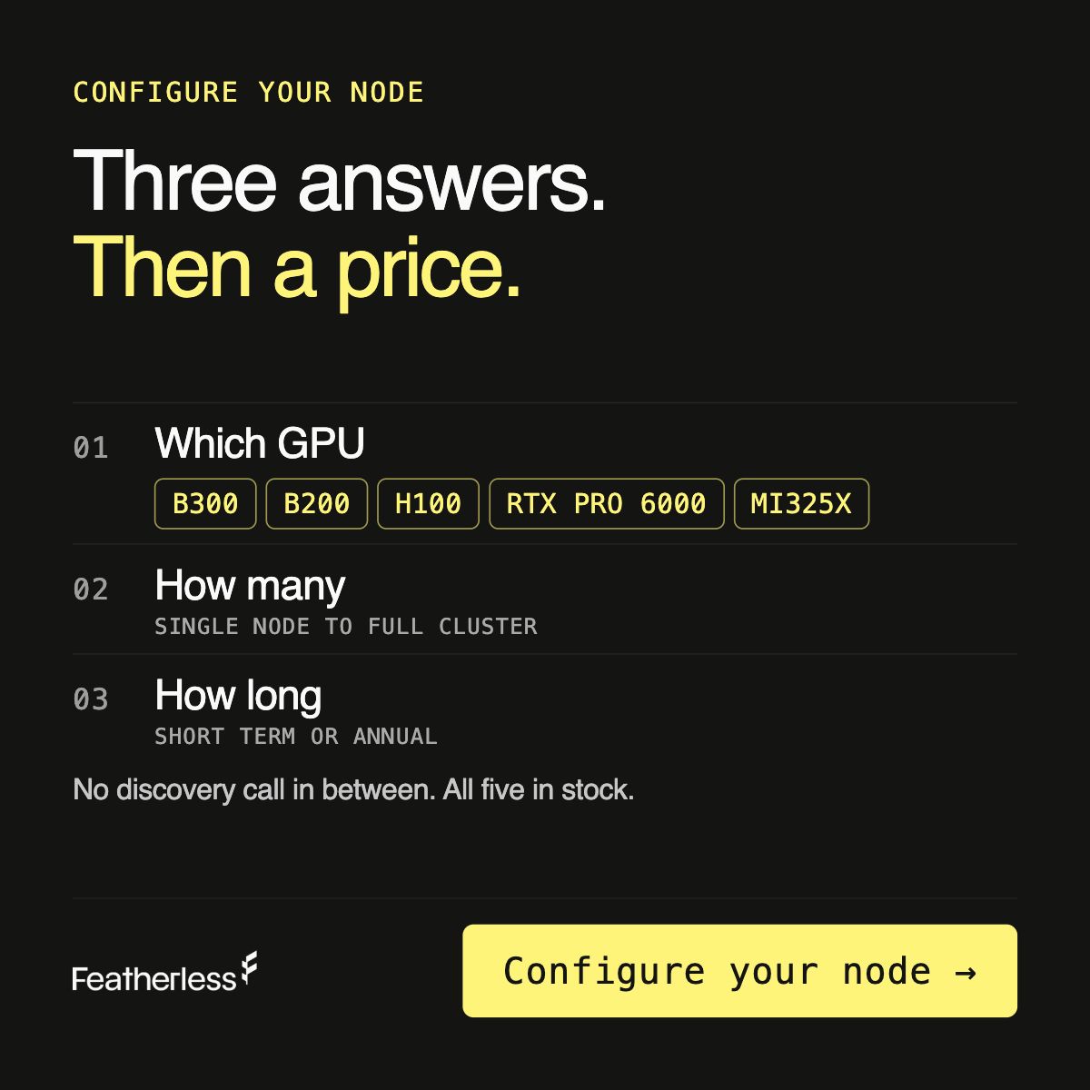 Featherless AI ad