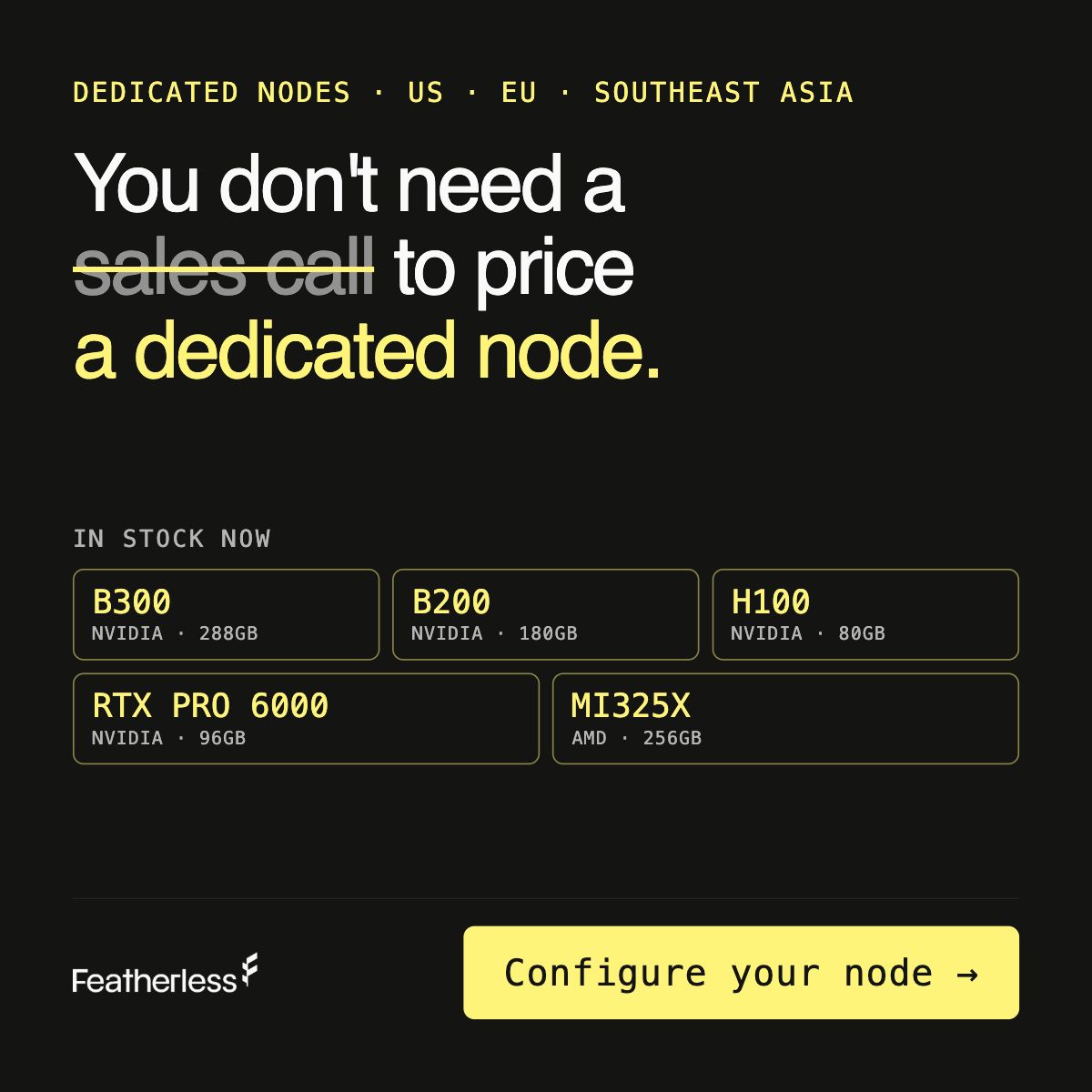 Featherless AI ad