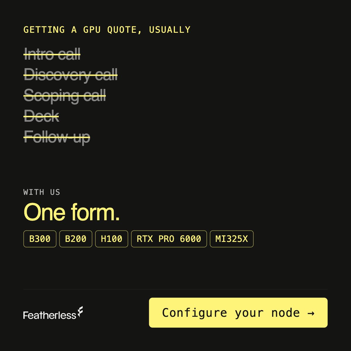 Featherless AI ad