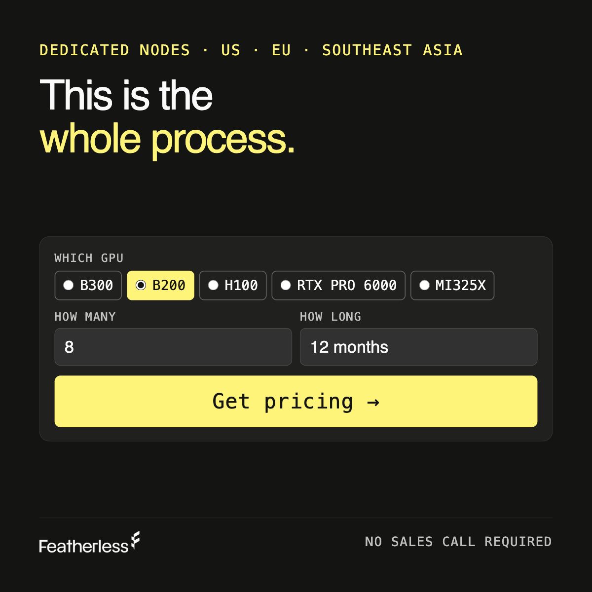 Featherless AI ad