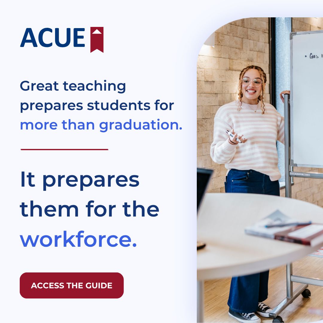 Association of College and University Educators (ACUE) ad