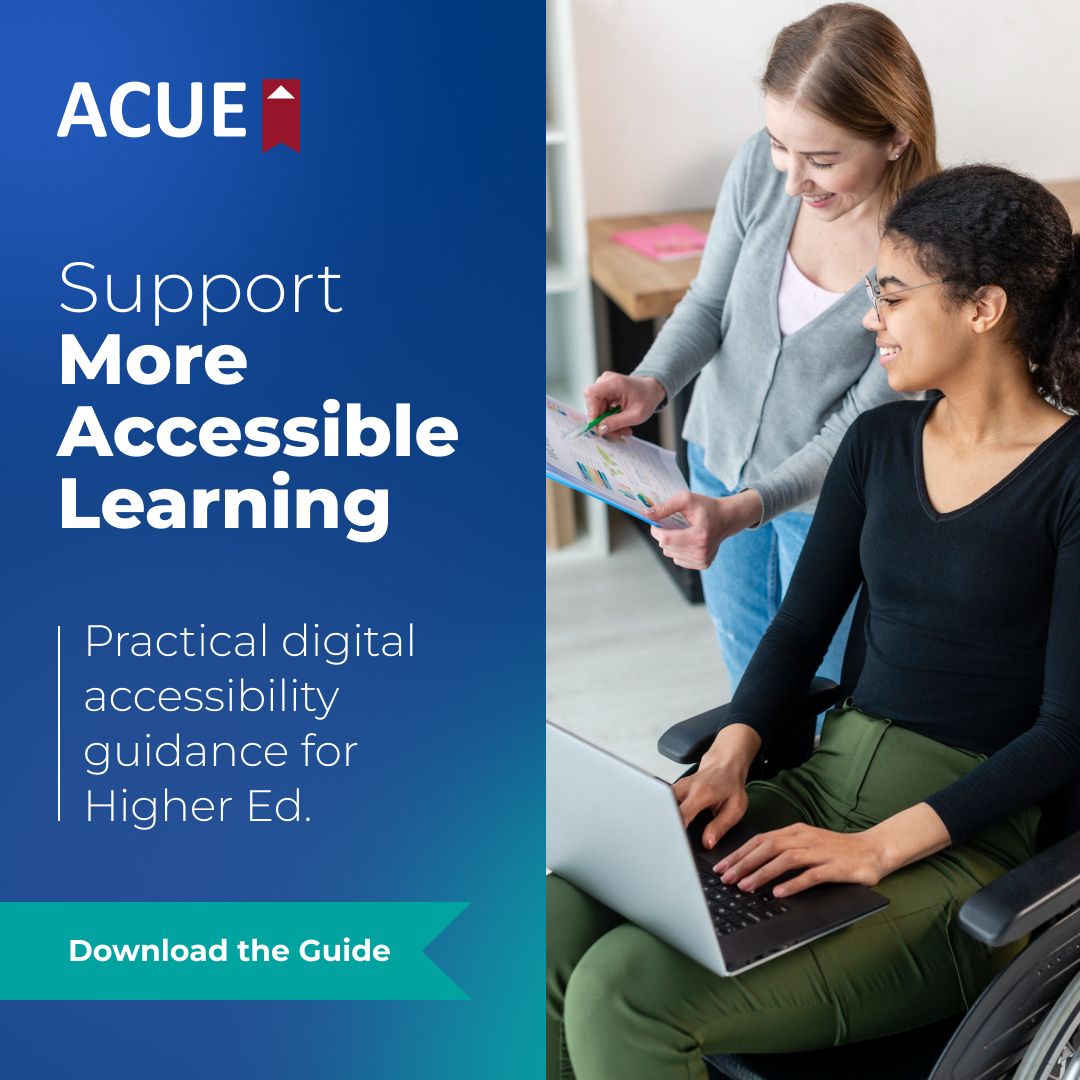 Association of College and University Educators (ACUE) ad
