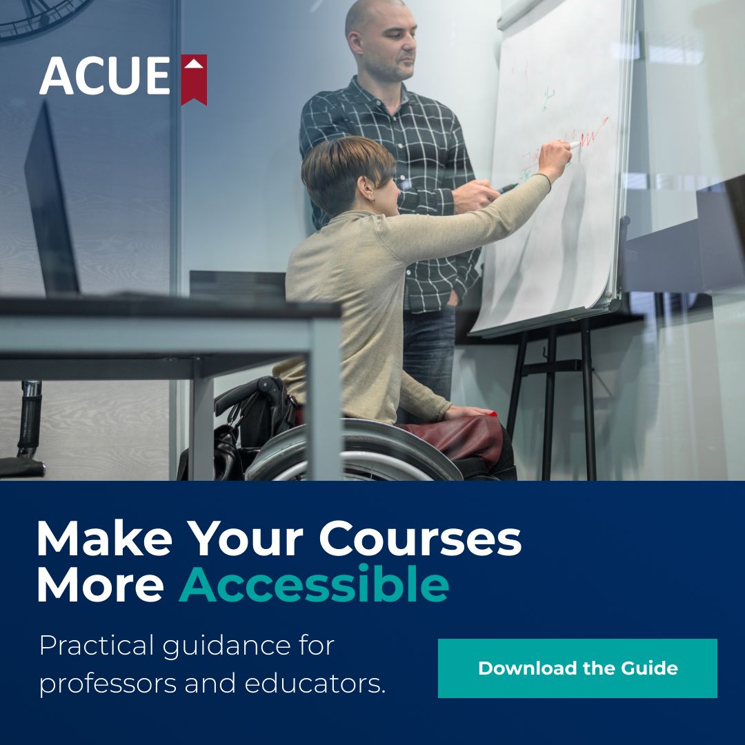 Association of College and University Educators (ACUE) ad
