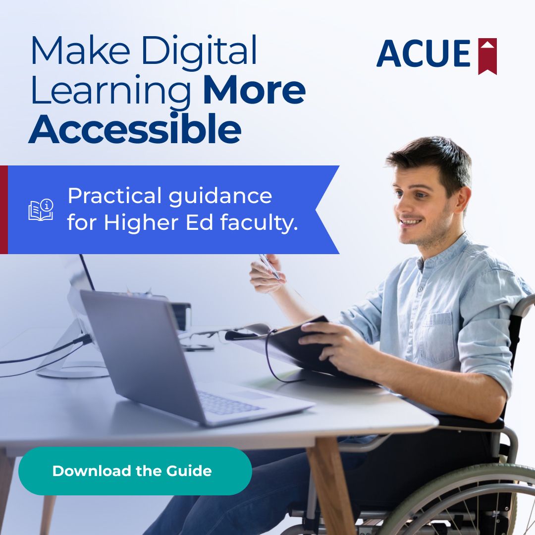 Association of College and University Educators (ACUE) ad