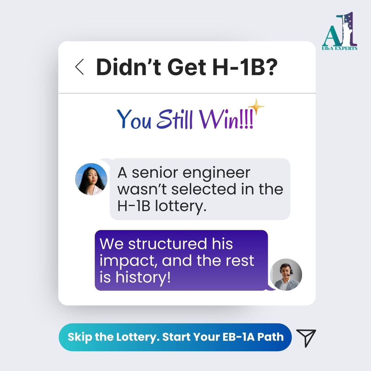 EB1A Experts ad