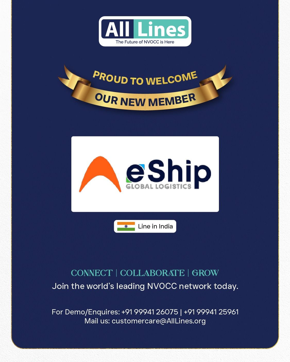 AllLines – Global NVOCC Network ad