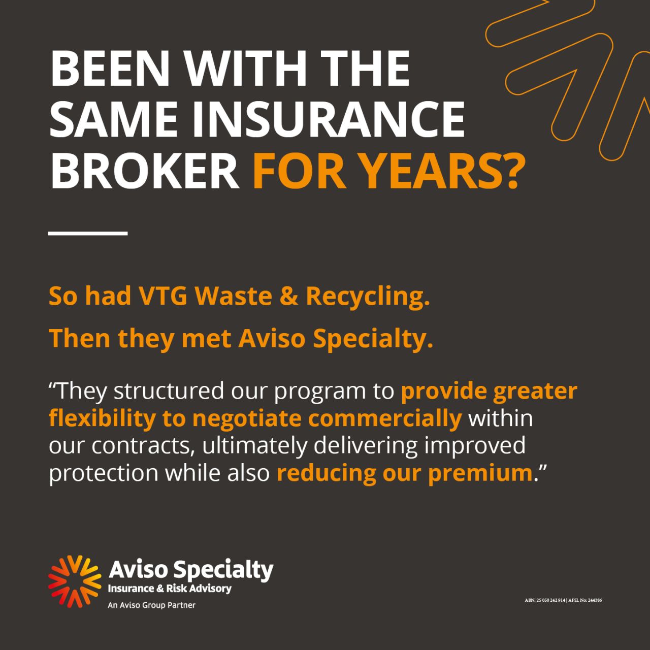 Aviso Specialty ad