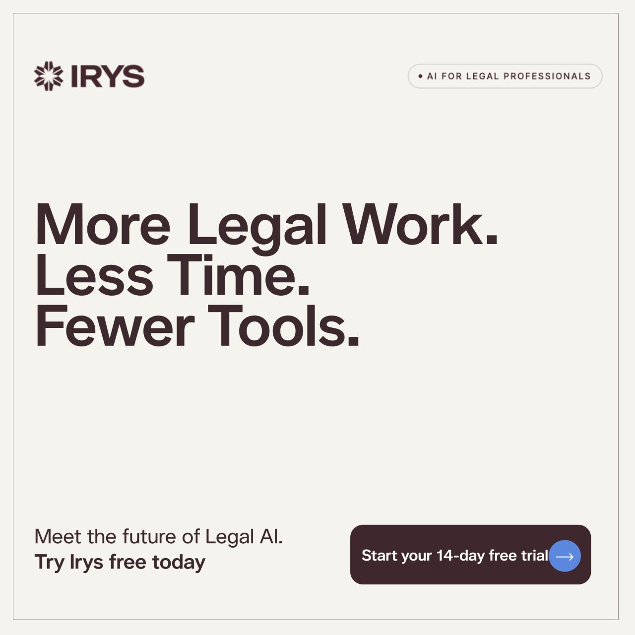 Irys, Legal AI ad