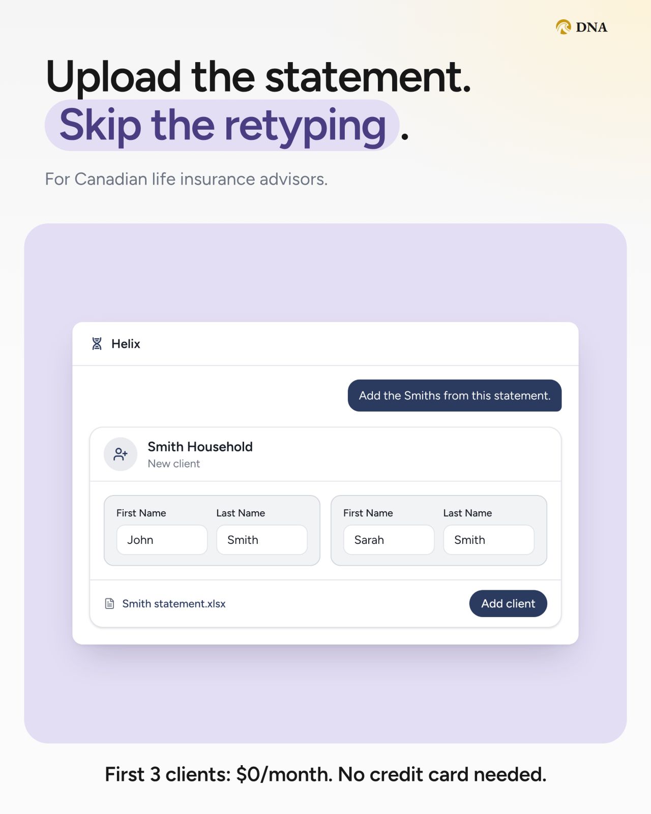 Dynamic Needs Analysis (DNA) ad