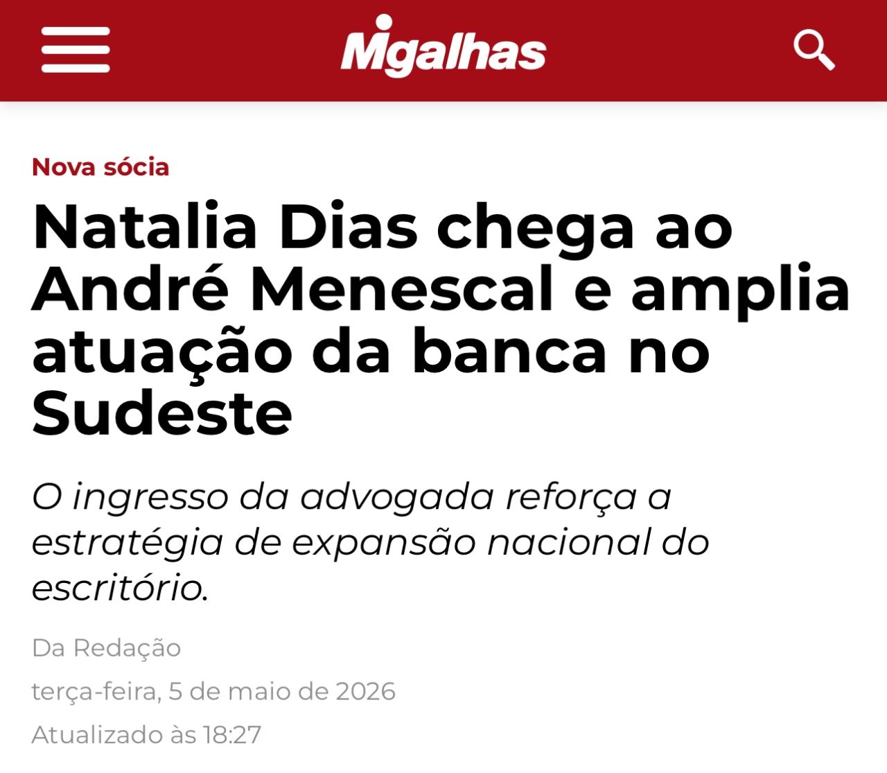 André Menescal Advogados ad