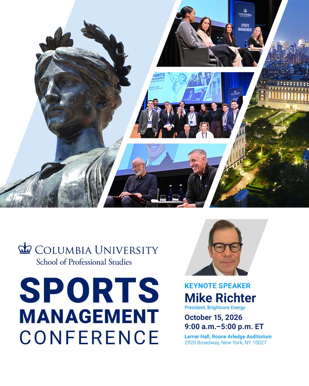 Columbia University Sports Management ad