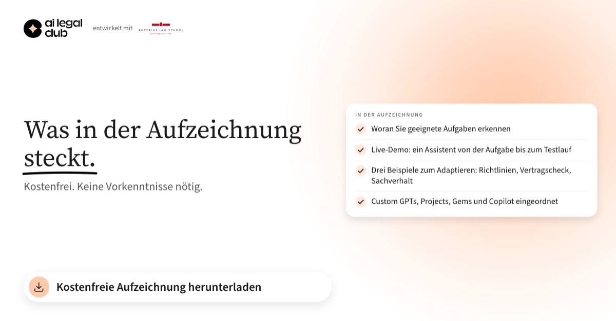 AI Legal Club ad