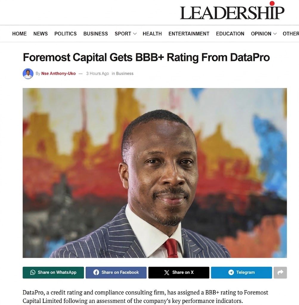 Foremost Capital Limited ad