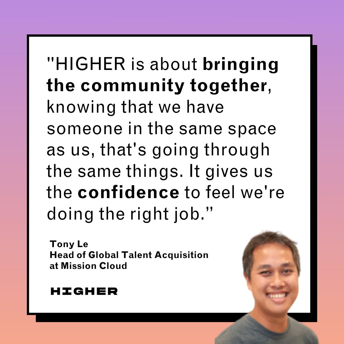 HIGHER Community ad