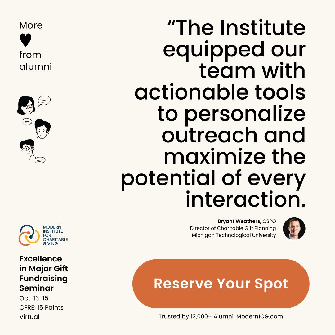 Modern Institute for Charitable Giving ad