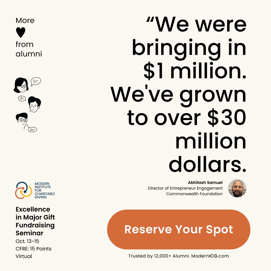 Modern Institute for Charitable Giving ad