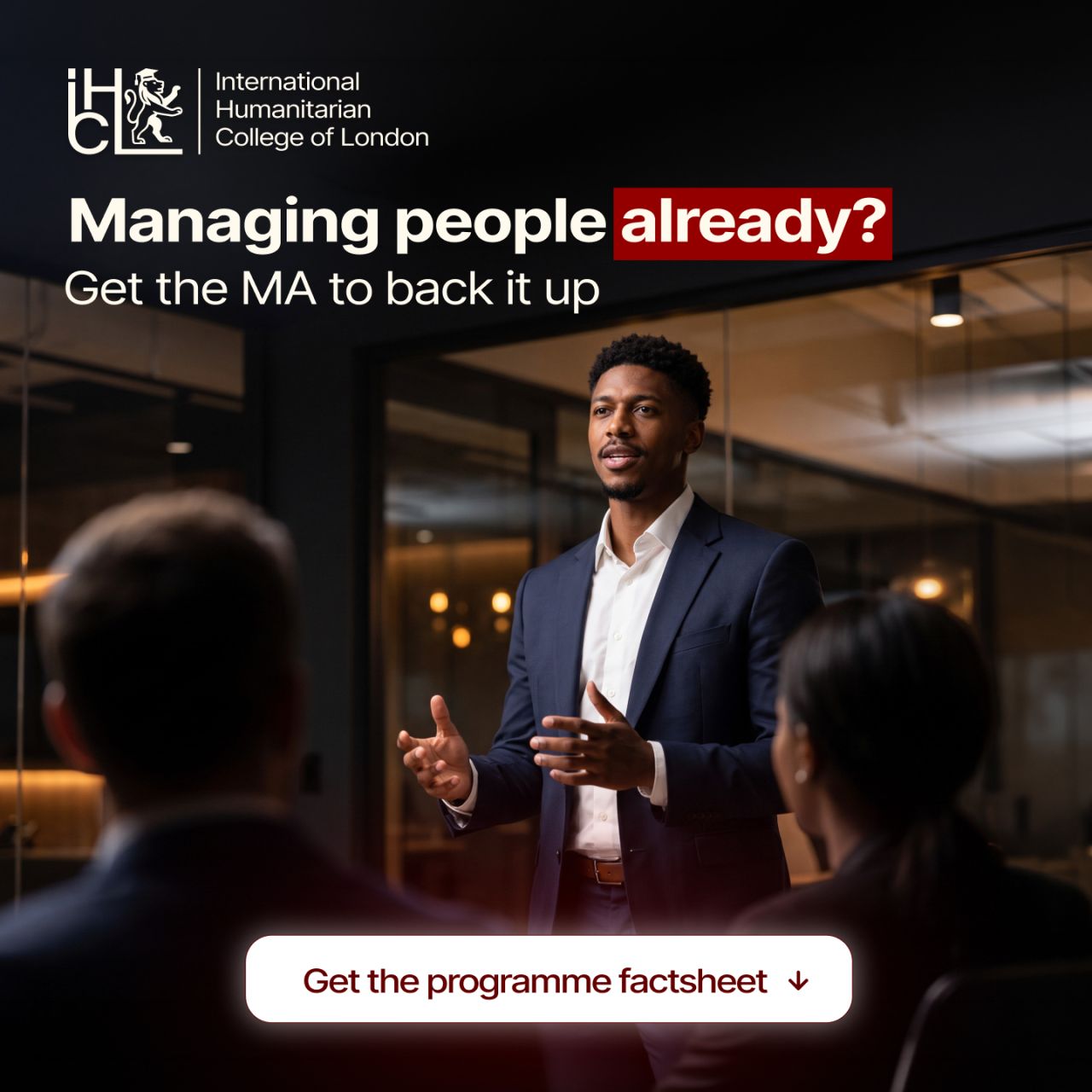 International Humanitarian College London | IHCL ad