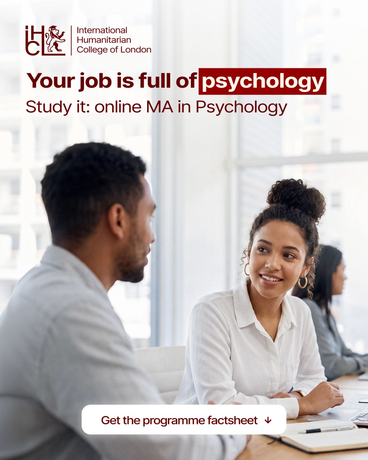 International Humanitarian College London | IHCL ad
