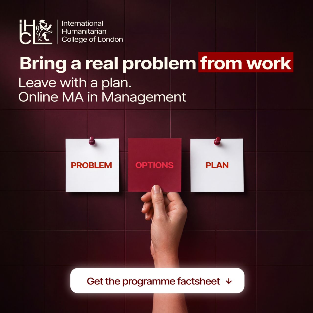 International Humanitarian College London | IHCL ad