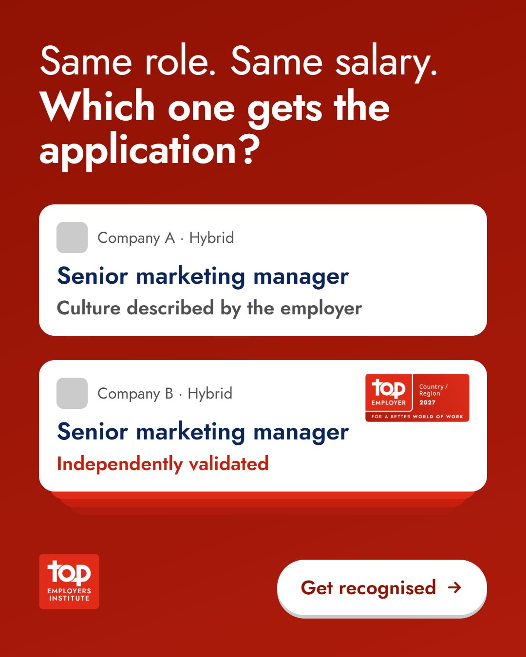 Top Employers Institute ad