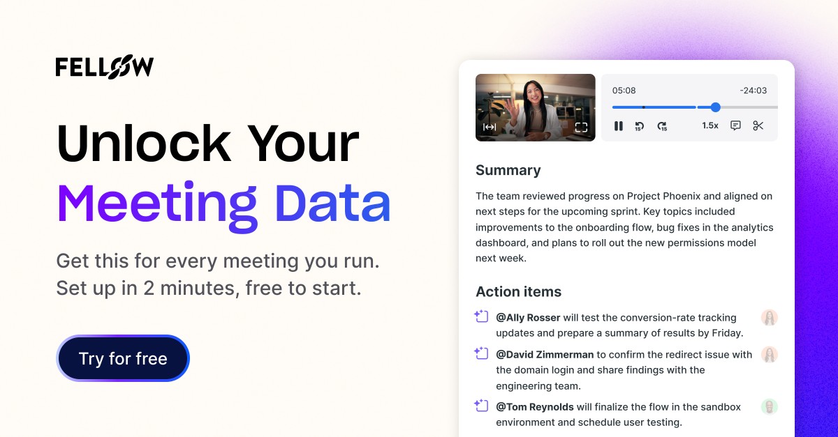 Fellow - AI Meeting Assistant ad