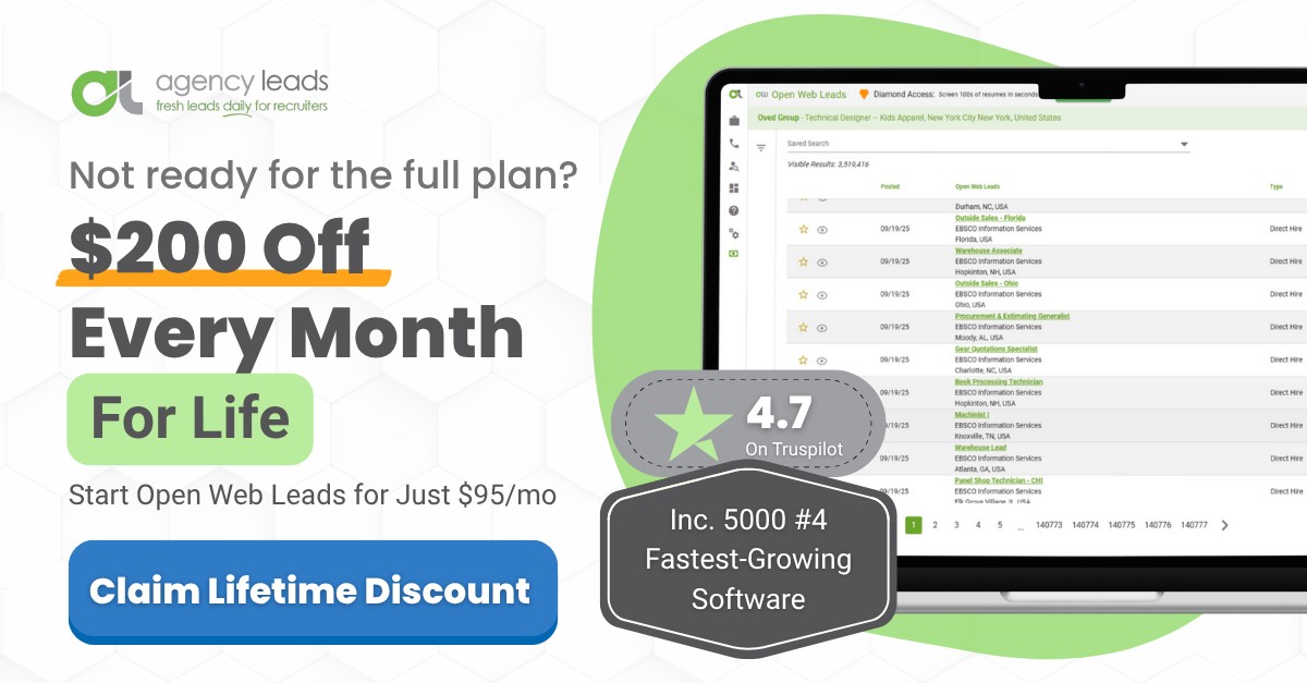 Agency Leads - Lead Generation Tool for Staffing Agencies ad