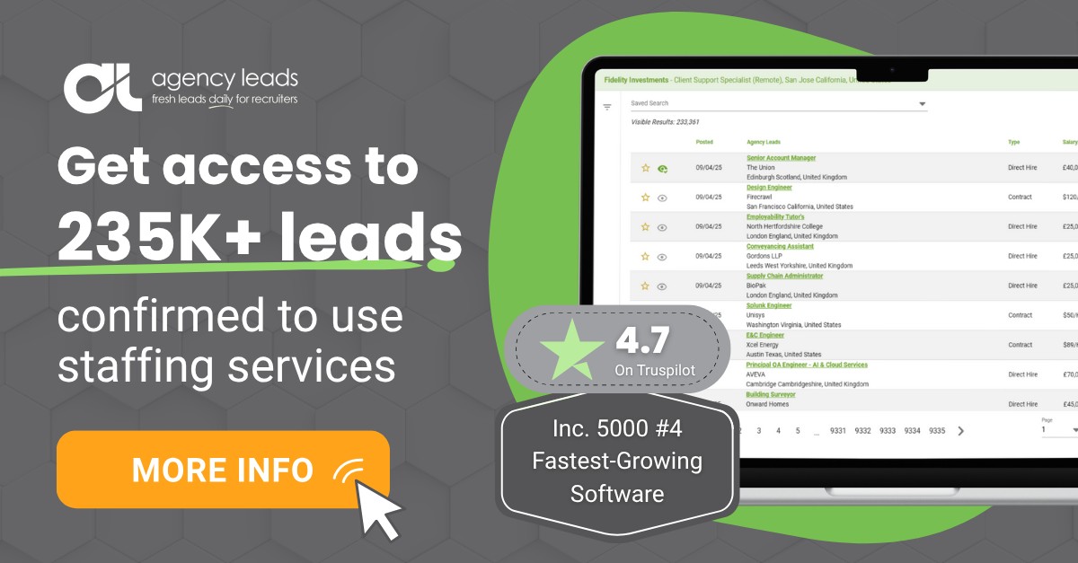 Agency Leads - Lead Generation Tool for Staffing Agencies ad