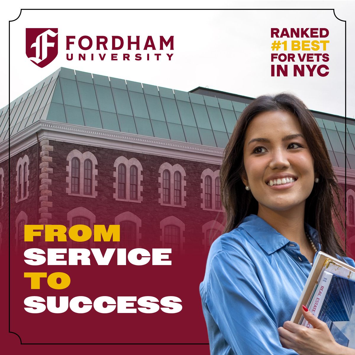 Fordham University Office of Military and Veterans' Services ad