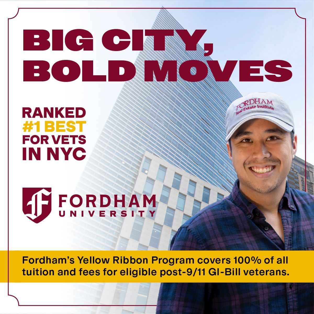Fordham University Office of Military and Veterans' Services ad