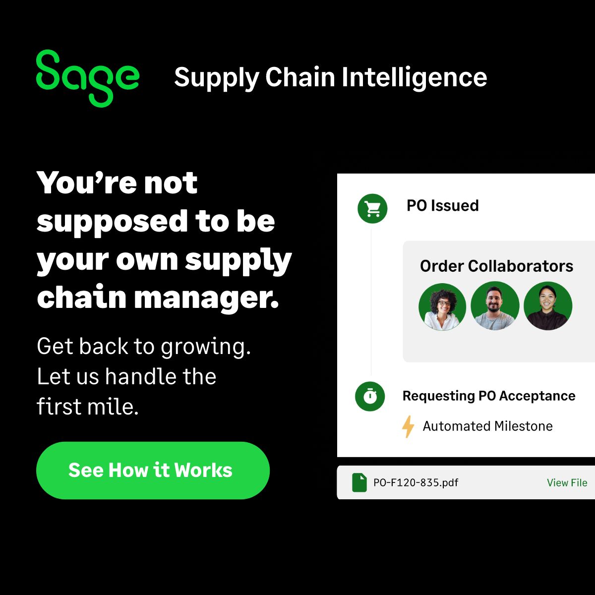 Sage Supply Chain Intelligence ad