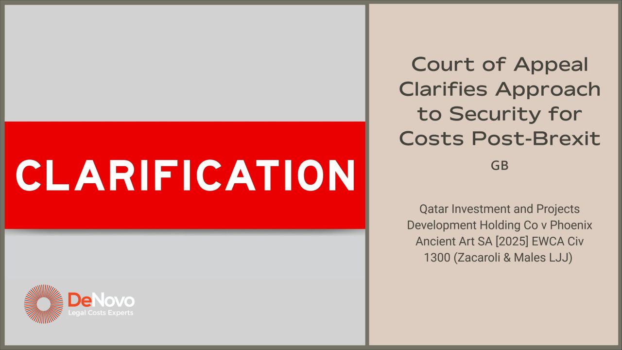 DeNovo | Legal Costs Experts ad