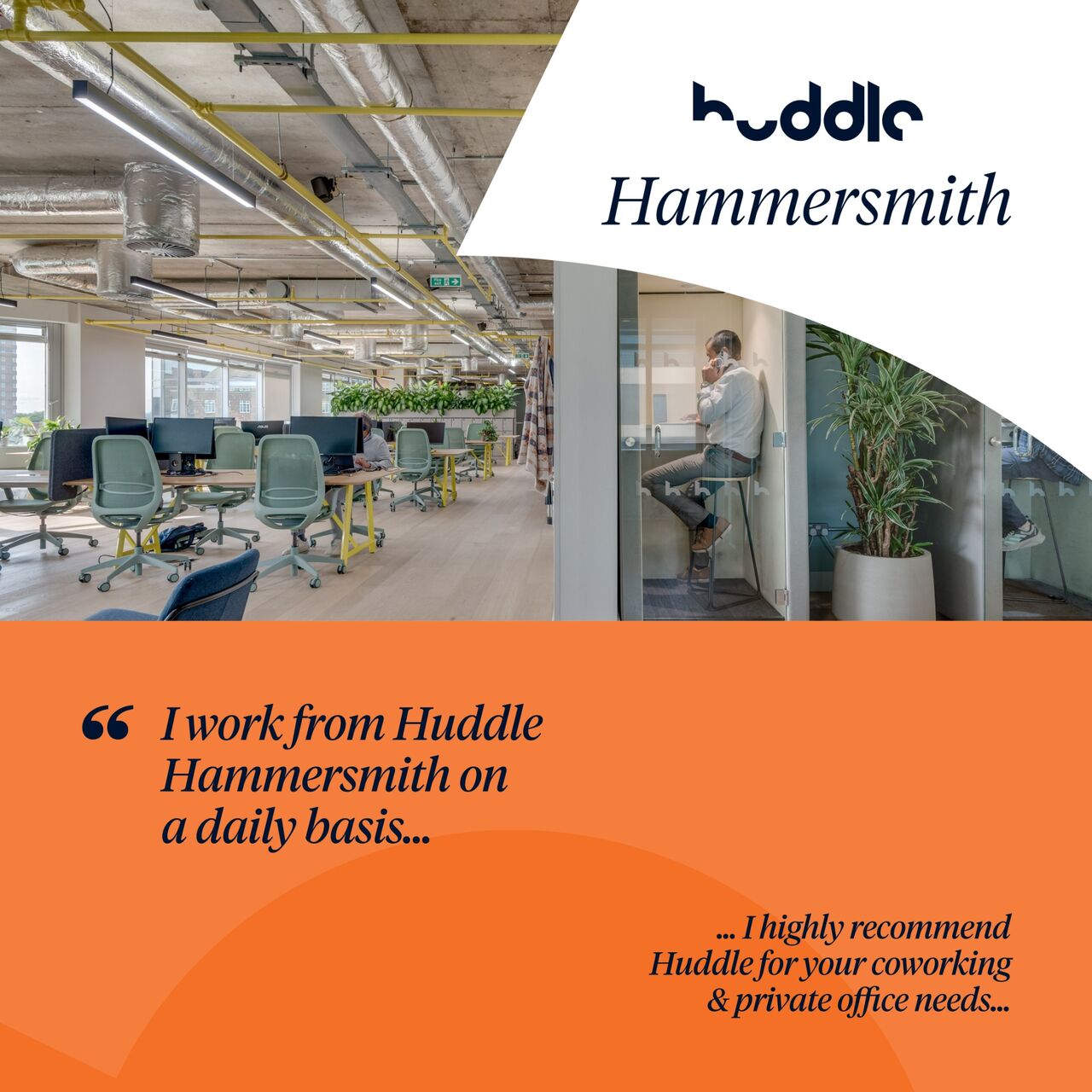 Huddle - Coworking & Private Offices ad