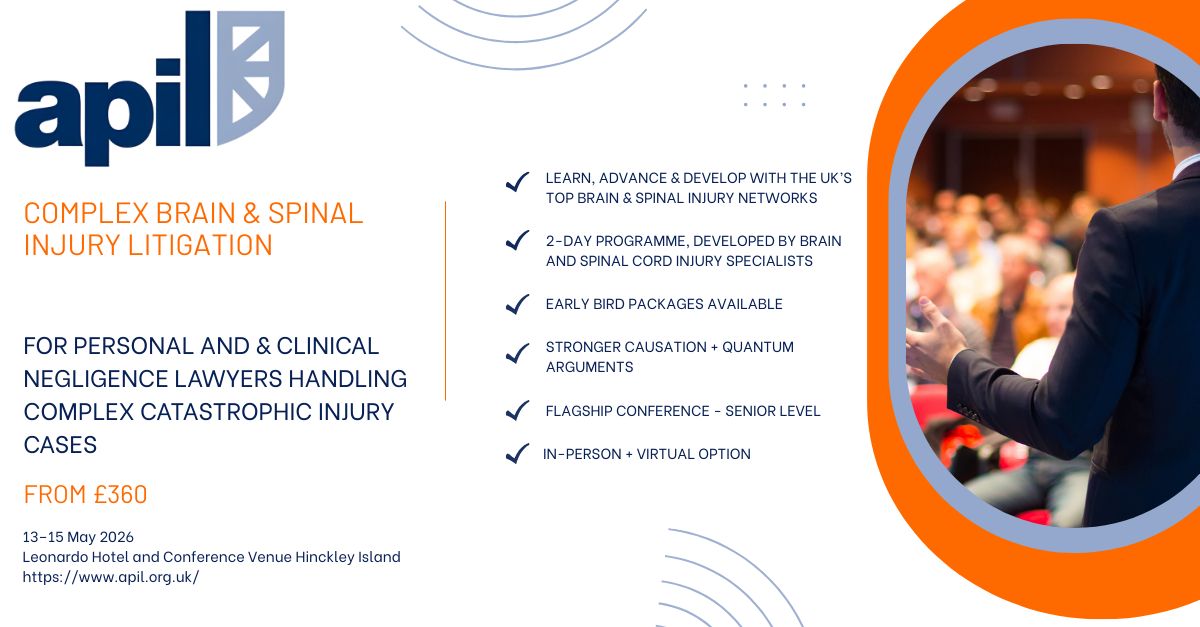 Association of Personal Injury Lawyers (APIL) ad