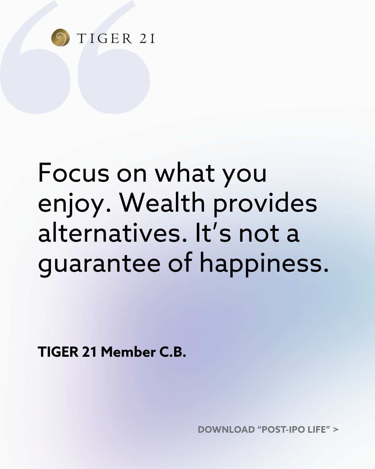 TIGER 21 ad