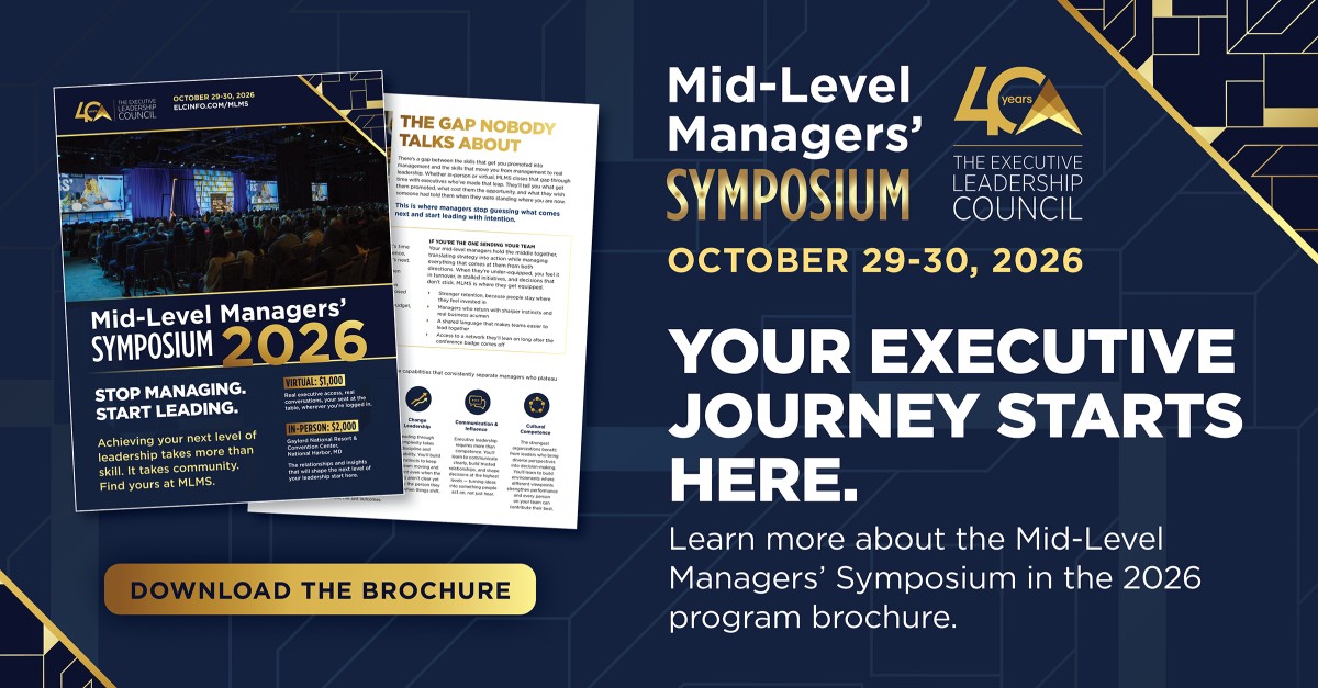 The Executive Leadership Council (ELC) ad