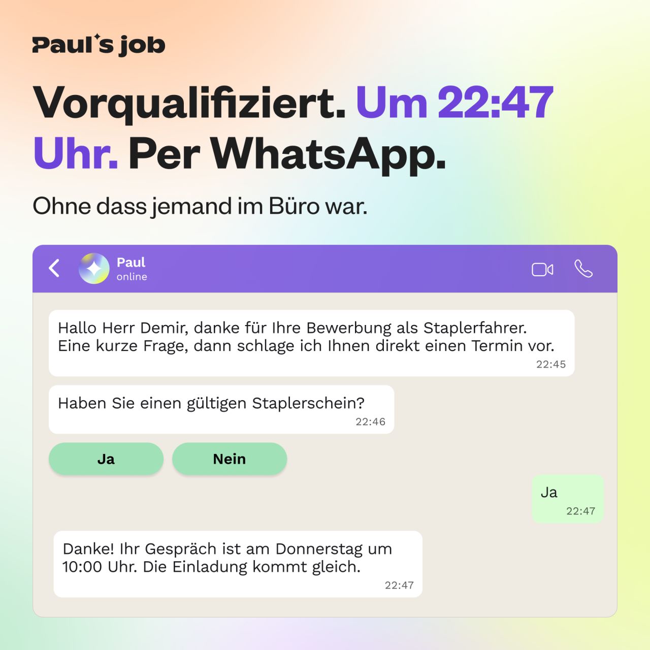 Paul's job ad