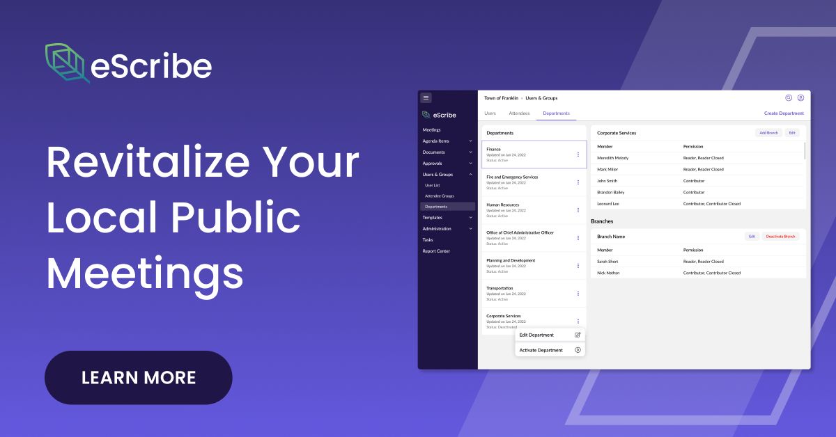 eScribe ad
