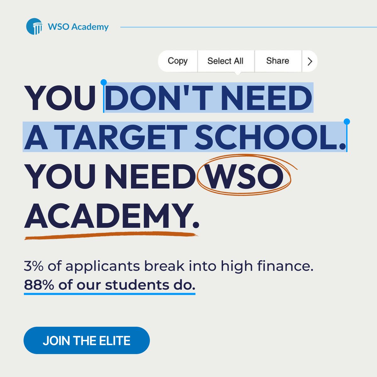 Wall Street Oasis ad