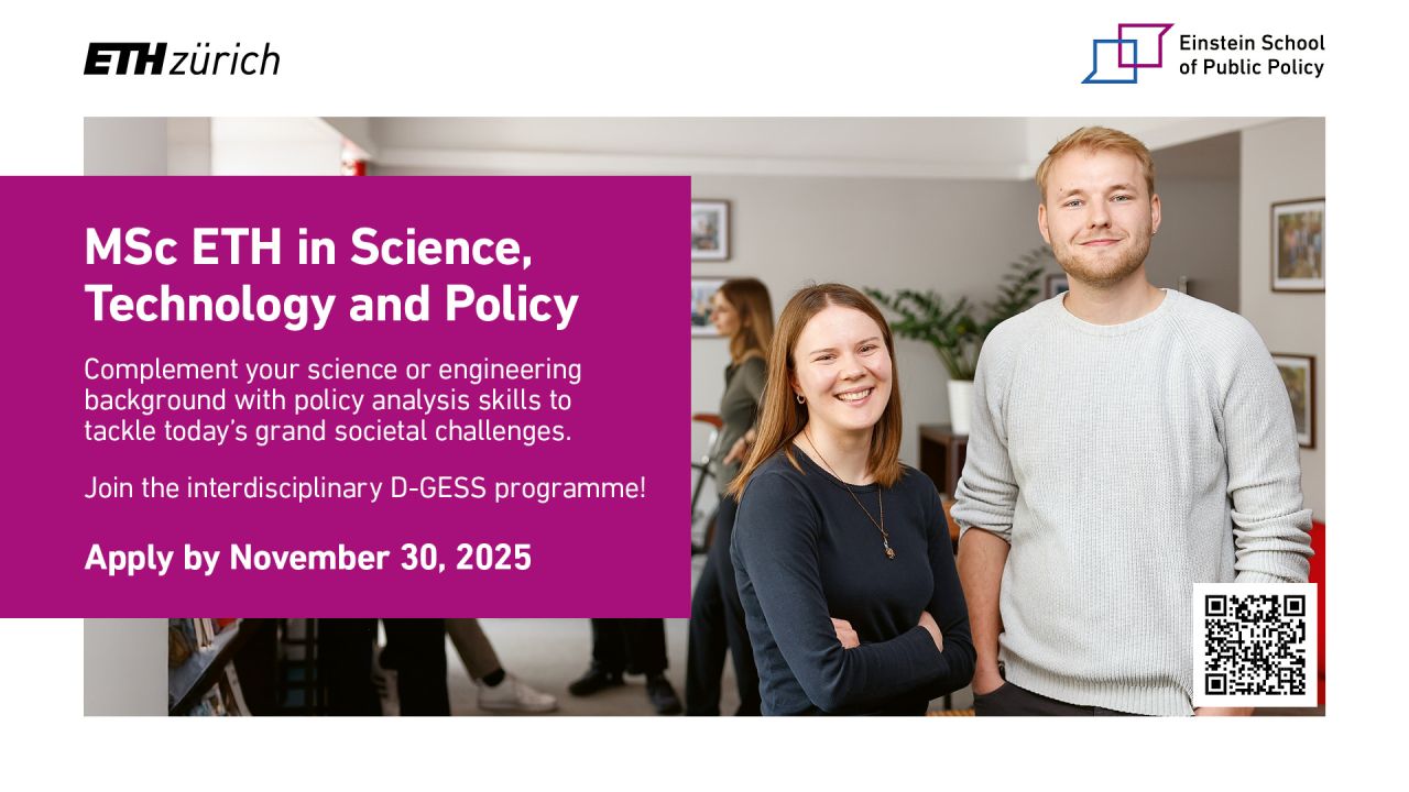 ETH Zurich | Albert Einstein School of Public Policy ad