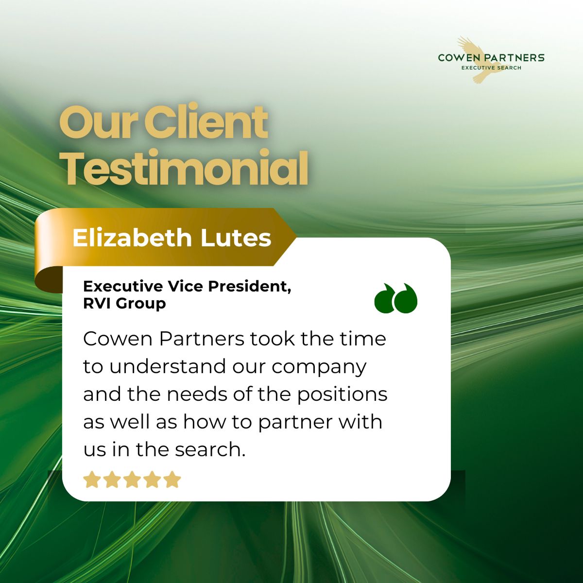 Cowen Partners Executive Search ad