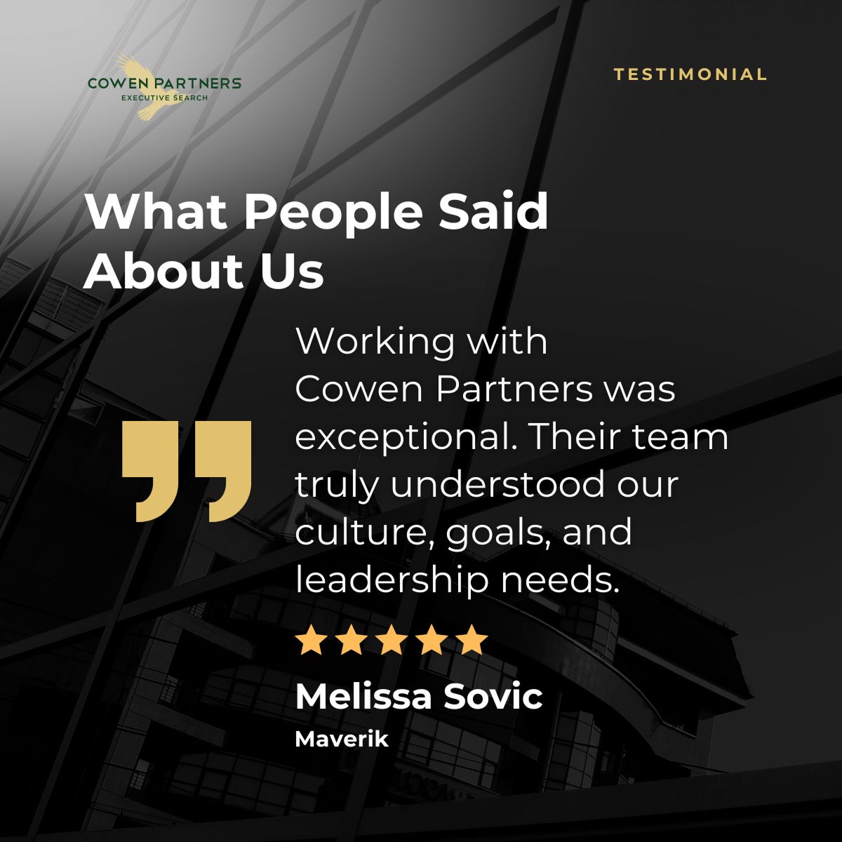 Cowen Partners Executive Search ad