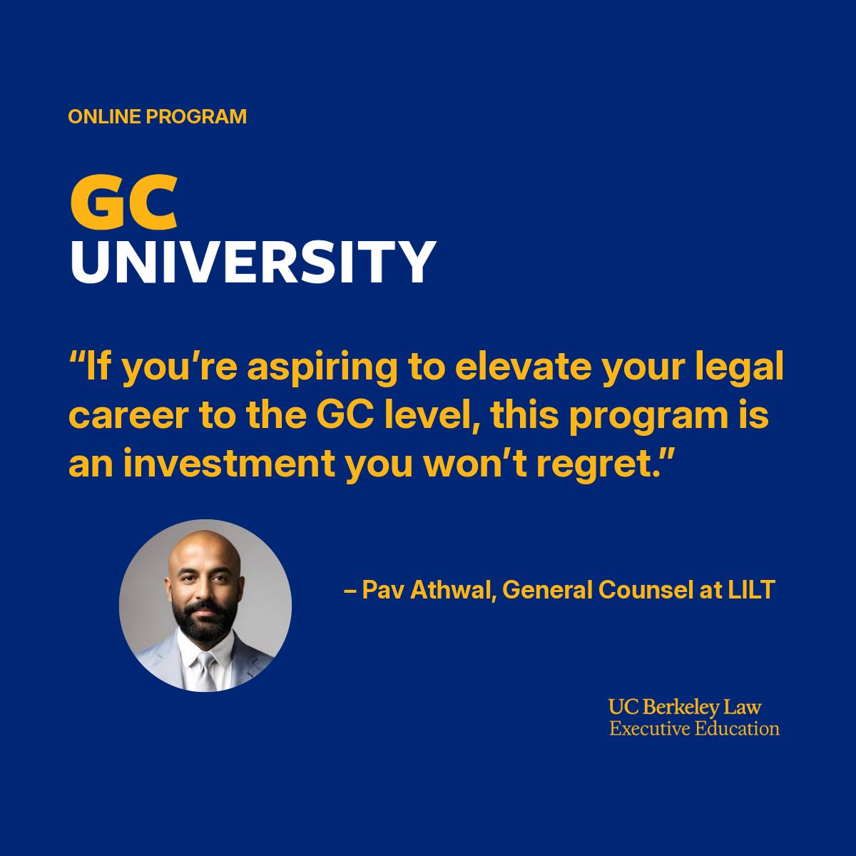 UC Berkeley Law Executive Education ad
