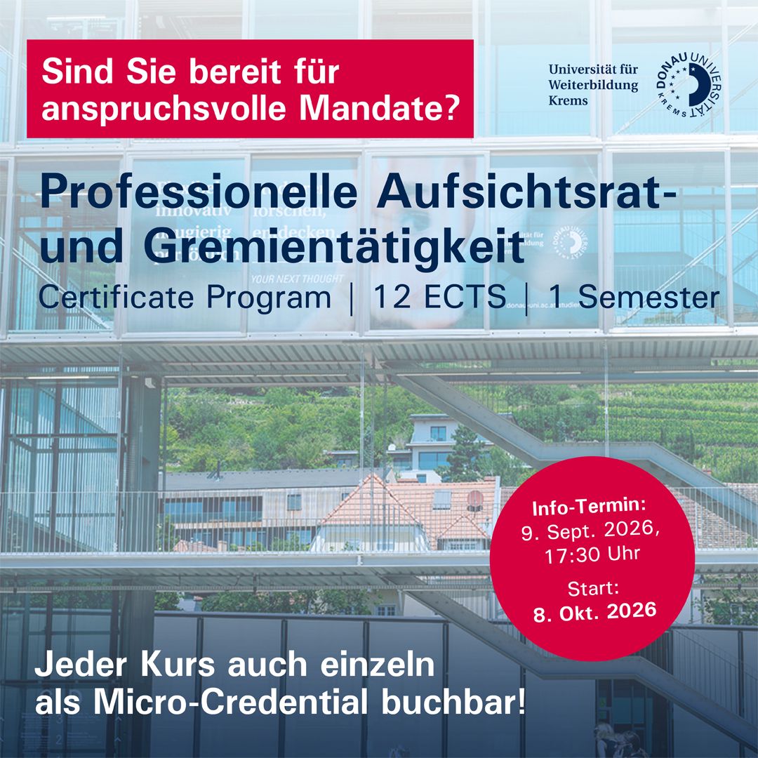 Universität Krems, Rechtswissenschaften und Internationale Beziehungen ad