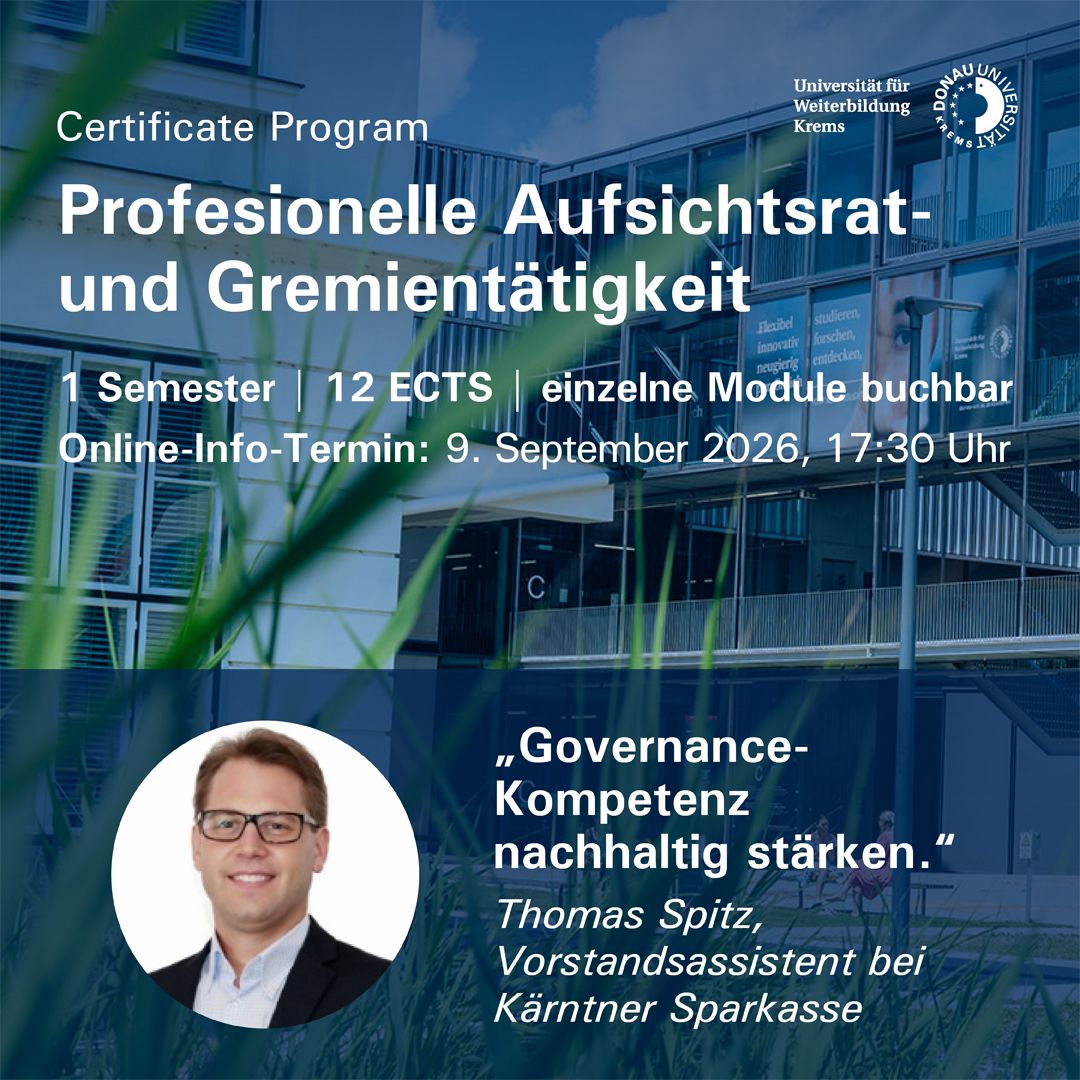 Universität Krems, Rechtswissenschaften und Internationale Beziehungen ad