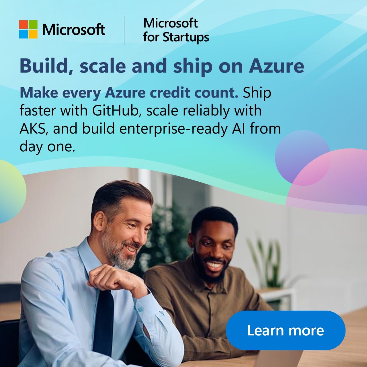 Microsoft for Startups ad