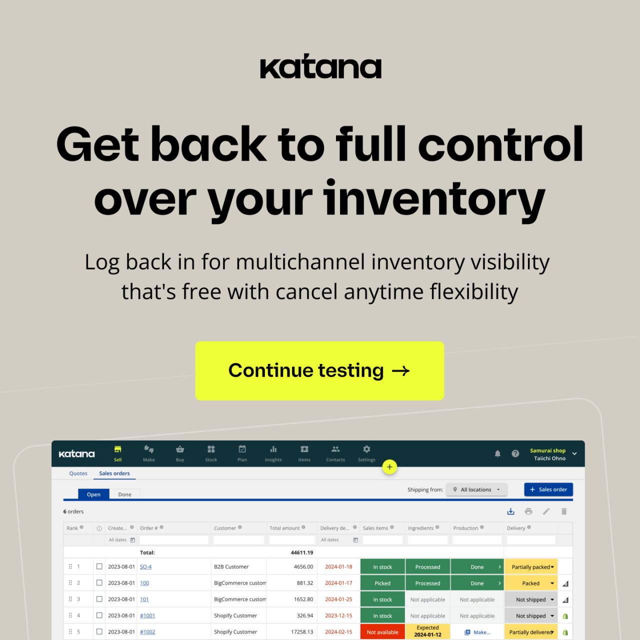 Katana Cloud Inventory ad
