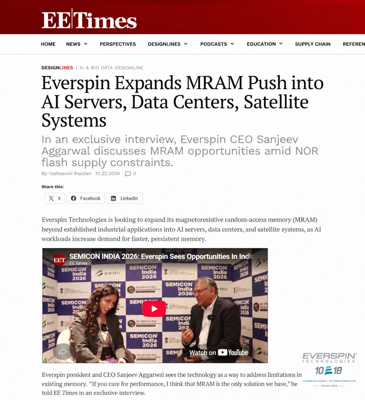 Everspin Technologies ad