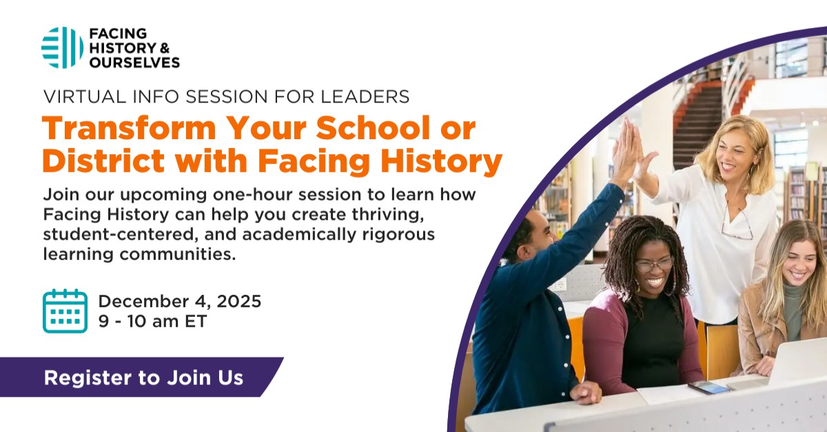 Facing History & Ourselves ad