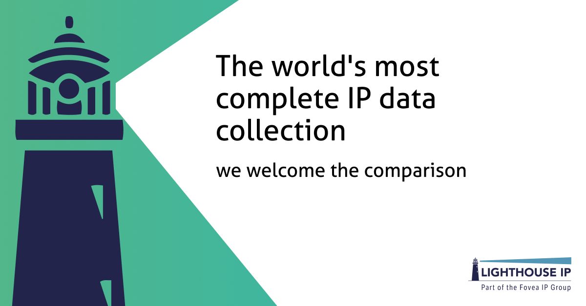 Lighthouse IP - The world's most complete IP data collection of Patents, Trademarks and Design data ad