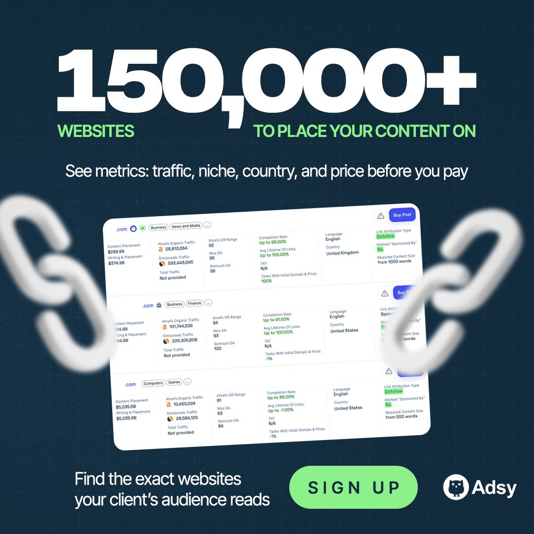 Adsy - Content Marketing Platform ad